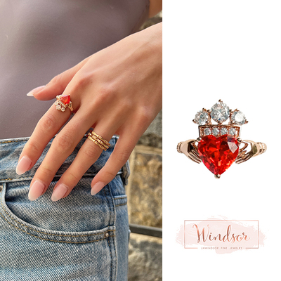 可拉达芬达爱心戒指女复古宫廷风