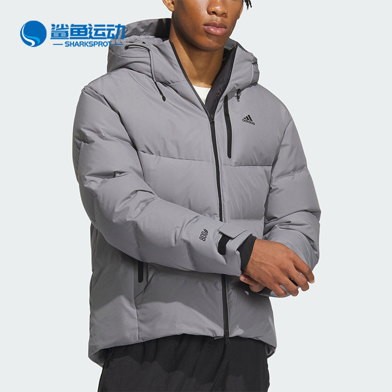 Adidas/阿迪达斯正品冬季情侣款保暖连帽羽绒服IW0784