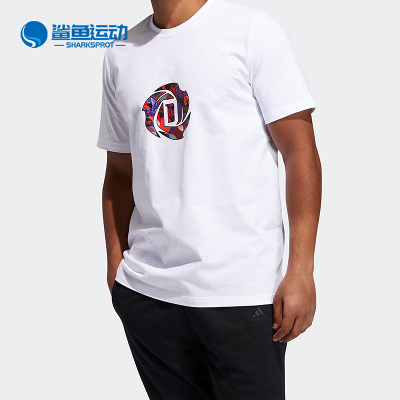 Adidas/阿迪达斯正品男子罗斯篮球运动圆领短袖T恤 GQ1361