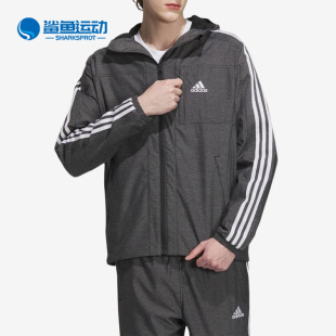 运动休闲连帽夹克外套IK7325 牛仔风男士 Adidas 阿迪达斯正品