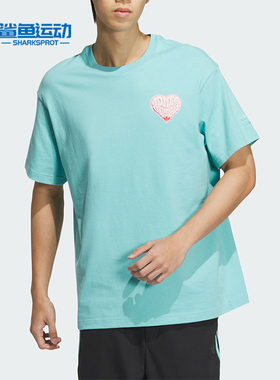 Adidas/阿迪达斯正品三叶草情侣款印花宽松针织短袖T恤JE3471