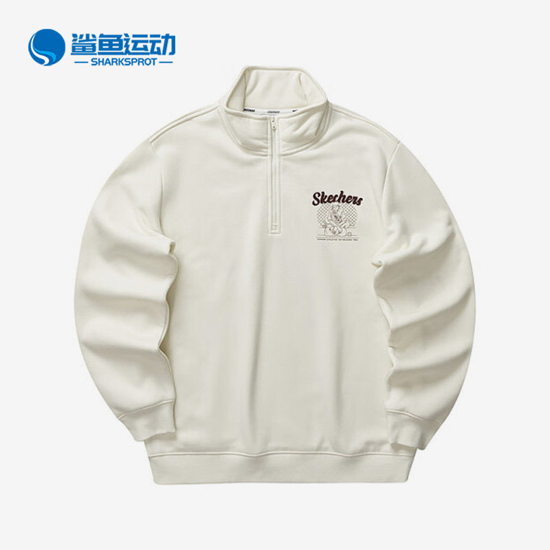 Skechers/斯凯奇正品秋季男女同款立领情侣时尚卫衣P423U015-00NA