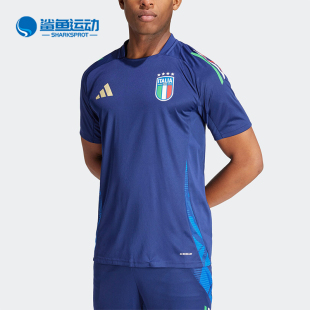 阿迪达斯正品 FIGC IQ2174 Adidas JSY男士 意大利队足球短袖