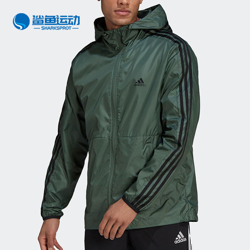 Adidas/阿迪达斯正品 M 3S WB 男子连帽风衣夹克外套 GQ0601