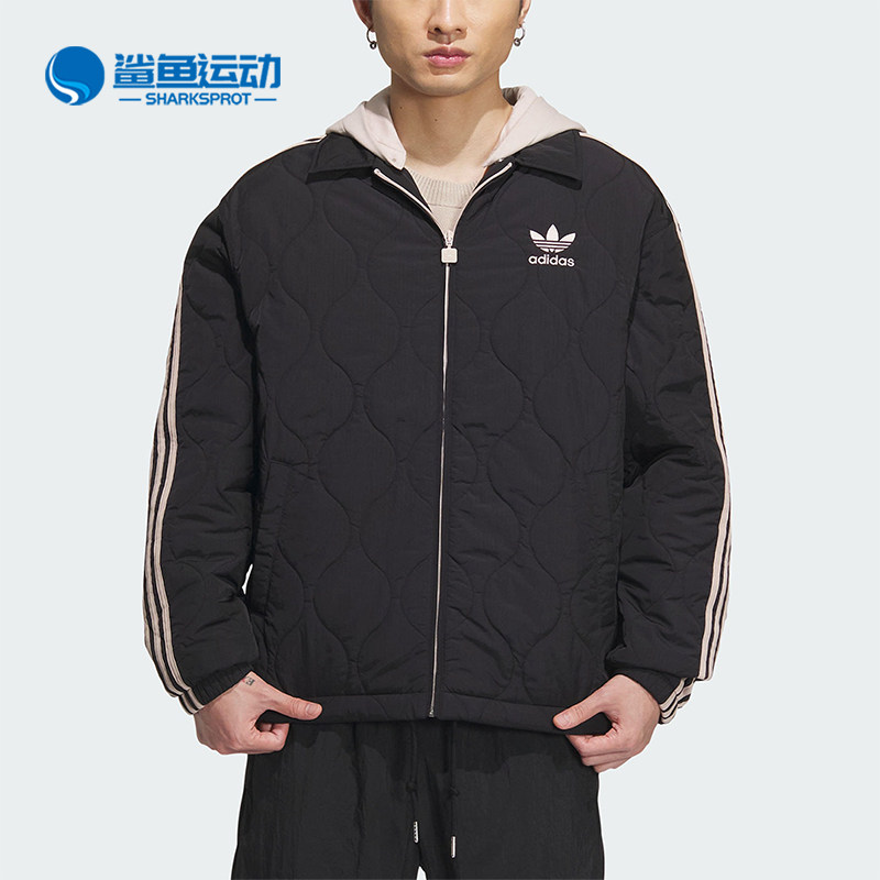 Adidas/阿迪达斯正品三叶草男士连帽休闲运动棉服外套IW6284