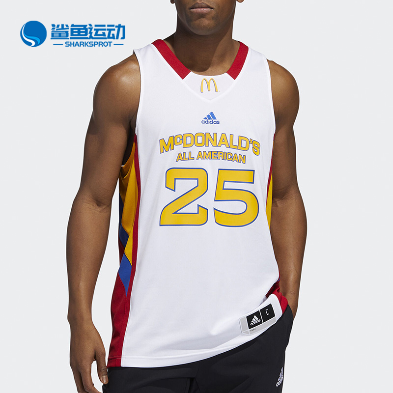 Adidas/阿迪达斯正品罗斯麦当劳 SWGM 男篮球运动背心 GJ0073