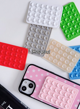 ins风苹果糖果色手机壳配饰硅胶吸盘16promax/15pro/14/13/12/11