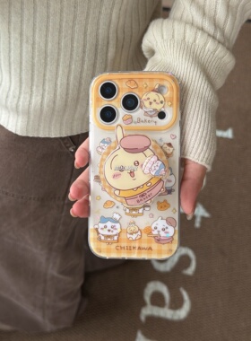 韩系软萌可爱闪粉磁吸烘焙吉伊卡哇适用苹果新款17promax手机壳16pro可爱黄色15面包师14promax保护壳