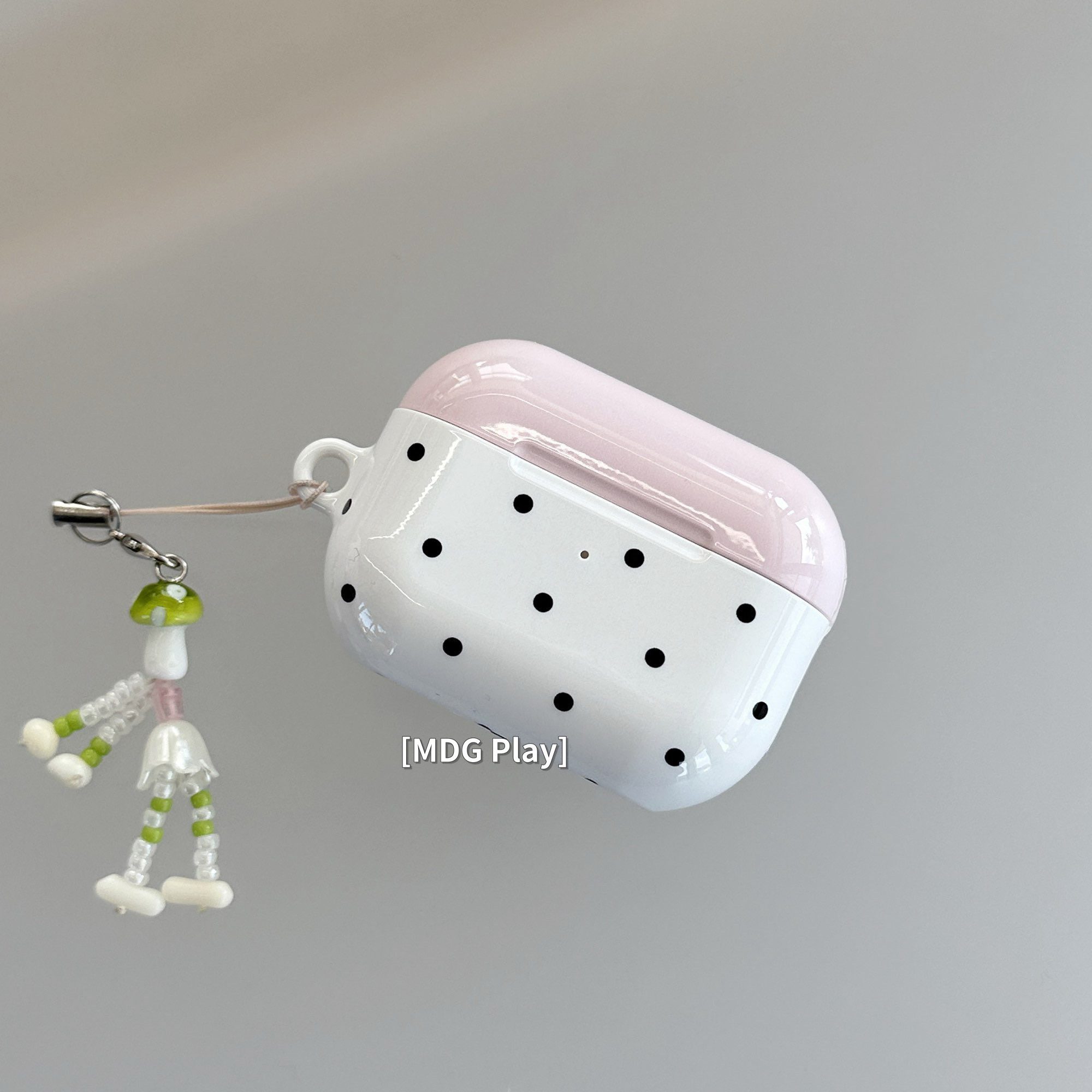 小众粉白拼接黑波点适用于苹果耳机保护套airpods4无线蓝牙耳