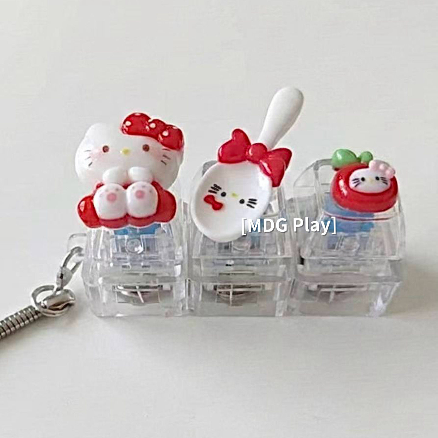 韩系ins风文创可爱卡通Kitty勺子苹果钥匙扣包包挂件AirPods挂饰