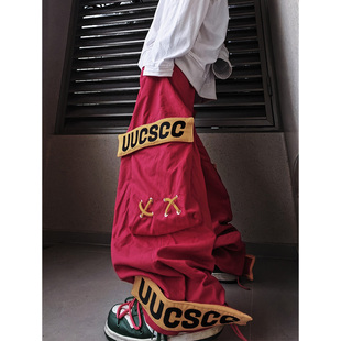 男 多口袋运动裤 UUCSCC日系高街休闲阔腿束脚长裤 嘻哈潮牌宽松工装