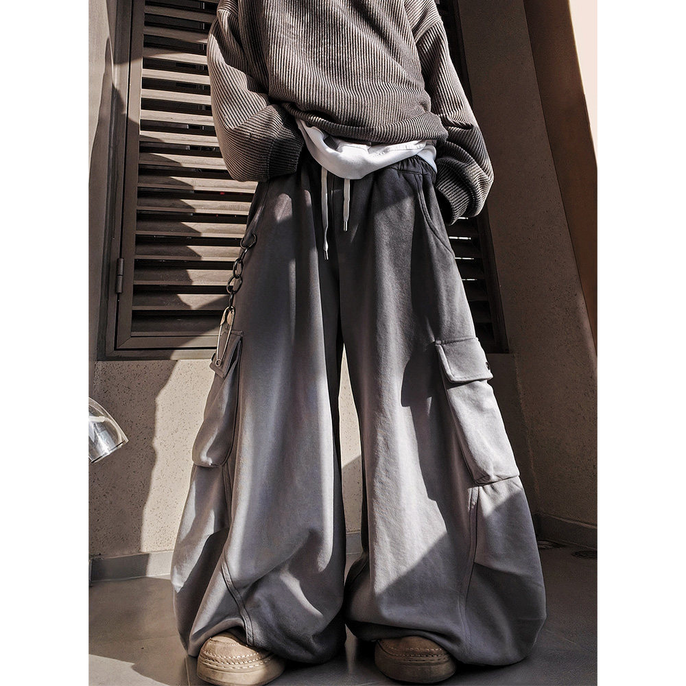 UUCSCC美式高街休闲阔腿束脚卫裤运动裤嘻哈潮牌工装多口袋弯刀裤,男装,休闲裤,淘宝优惠券,粉丝福利购,淘宝优惠卷