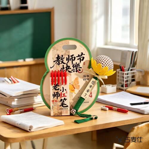 艾草养生锤红笔葫芦贺卡教师节礼物手工diy送女老师2026新款实用