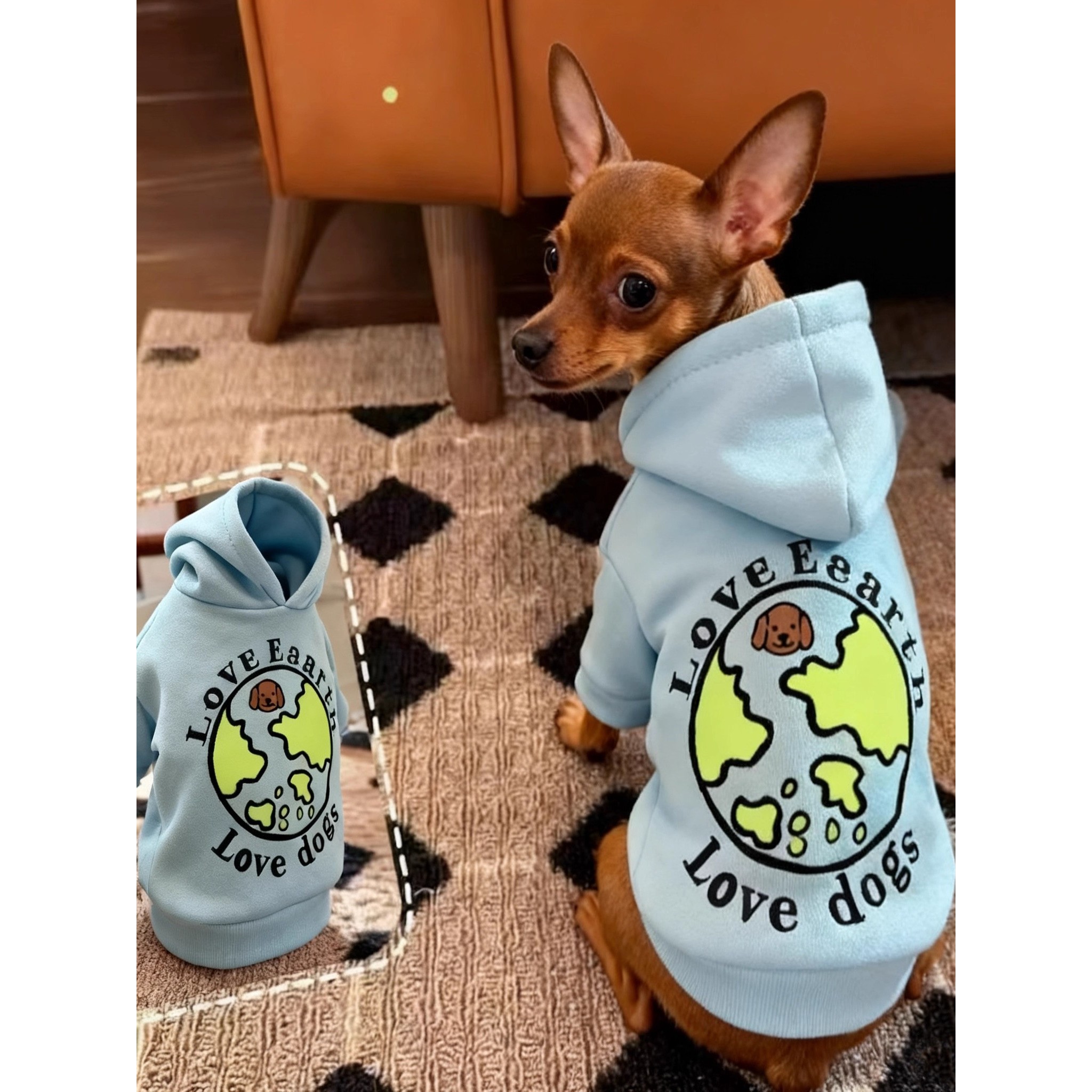 小鹿犬专用衣服狗狗秋冬季卫衣保暖迷你杜宾中小型犬户外带帽棉服