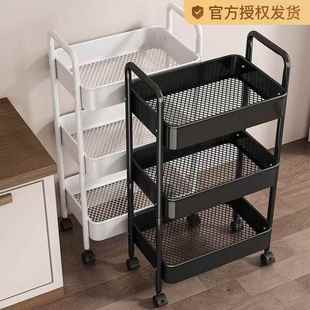 多层小推车置物架落地零食蔬菜篮收纳架卫生间可移动厨房储物架子