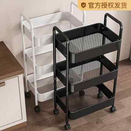 多层小推车置物架落地零食蔬菜篮收纳架卫生间可移动厨房储物架子