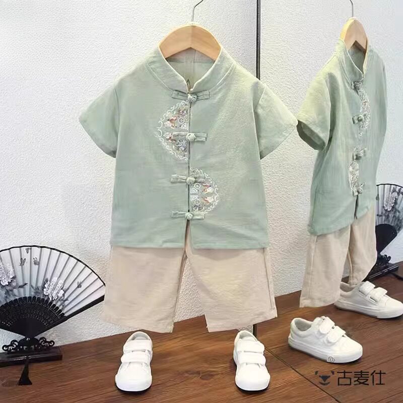 汉服男童夏装古装儿童夏季民族薄