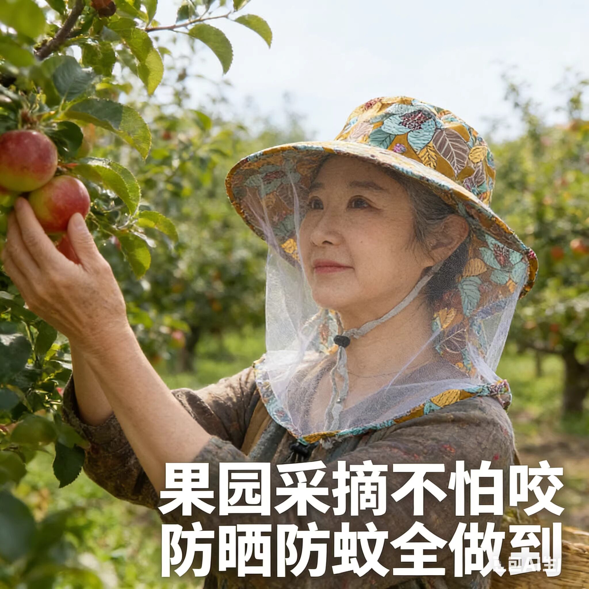 帽子遮阳帽女防晒女士户外大帽簷防蚊虫网纱面罩采茶钓鱼干活透气