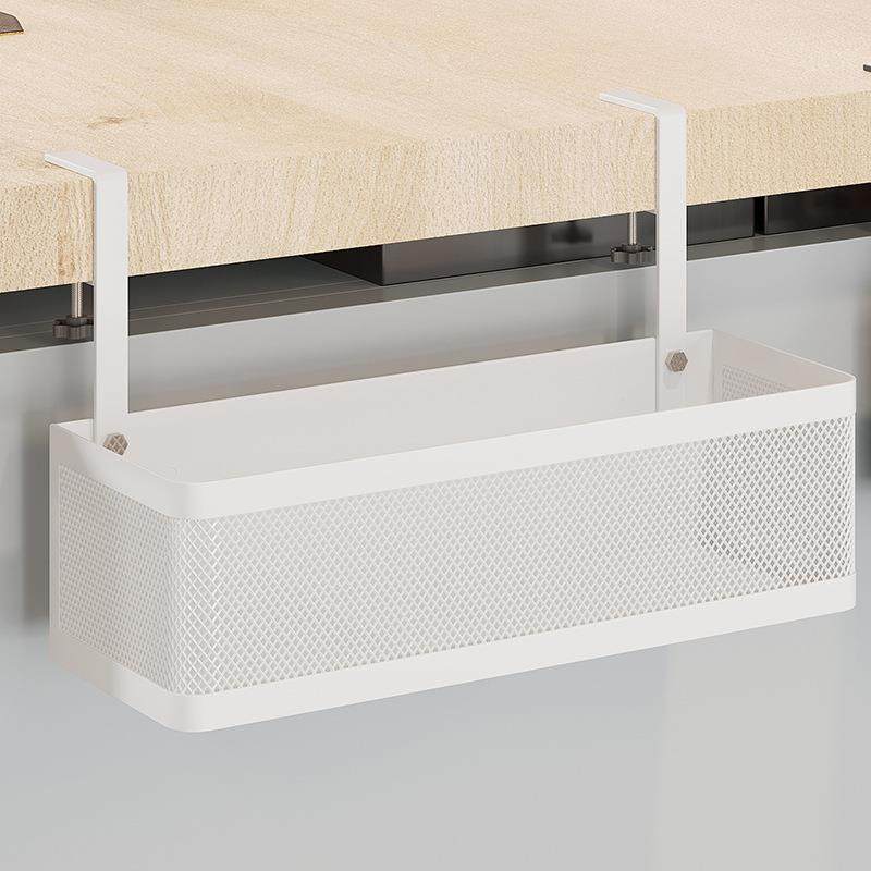 办公室桌下置物架免打孔悬挂收纳盒神器桌底工位整理用品桌边挂篮