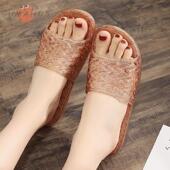 凉拖鞋 水晶经典 女中年休闲女士四季 轻松透明拖鞋 室内 外穿老式