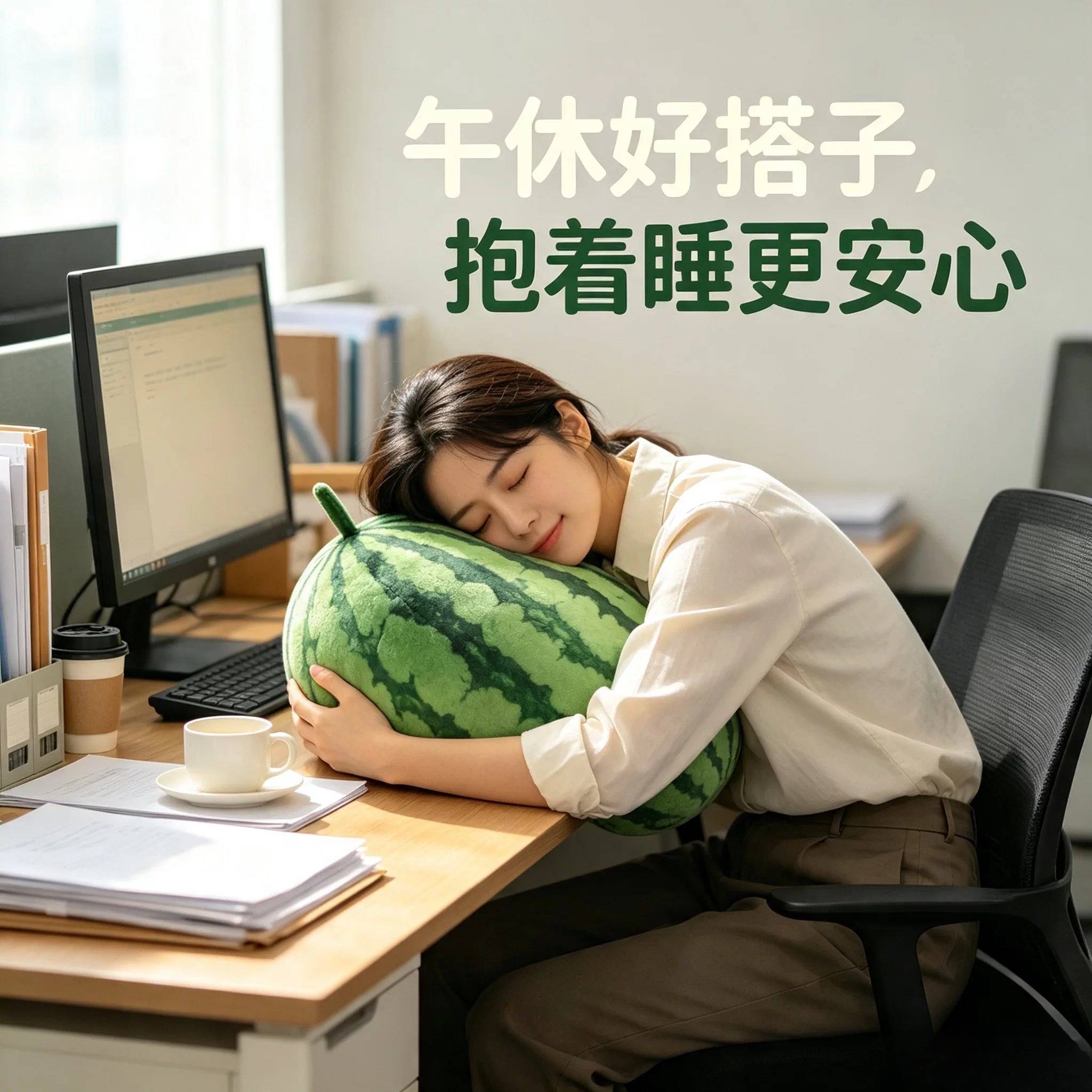 仿真西瓜抱枕毛绒玩具睡觉水果模型装饰道具摆件礼物午休儿童成人