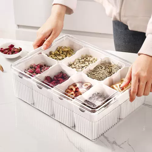 Ящик для хранения лекарственного материала - это прозрачное разделение здоровья и выживаемость приправы травяных листьев.