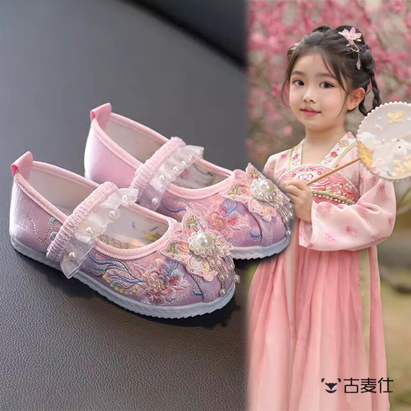 2026老北京绣花鞋儿童汉服夏季中