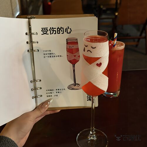 【受伤的心】鸡尾酒杯装饰白绷带自粘调酒香槟甜酒杯diy表情材料