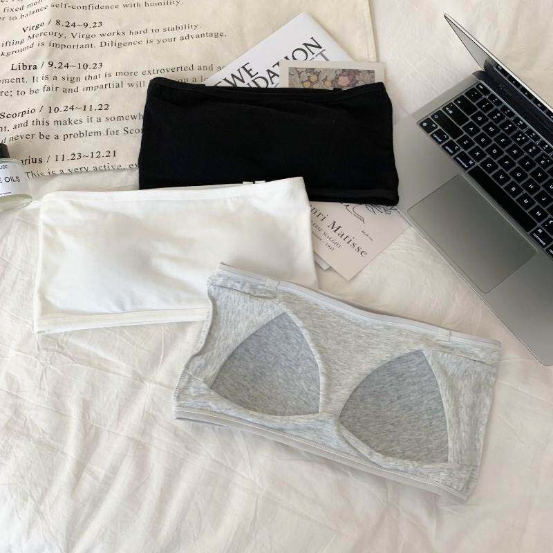 无肩带胸垫一体抹胸吊带背心内衣女夏内搭防走光小胸裹胸美背上衣