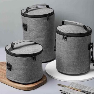 饭盒手提袋圆形保温袋保温袋铝箔手提便当l包上班带饭保温包工厂