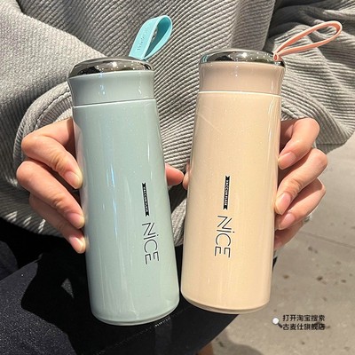 保温杯女士高颜值便携学生简约水杯男生高档玻璃泡茶杯子ins