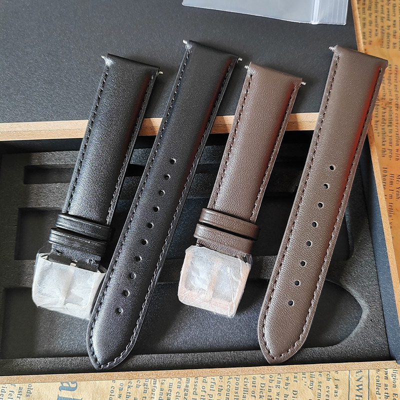 表带真皮黑色配件20mm