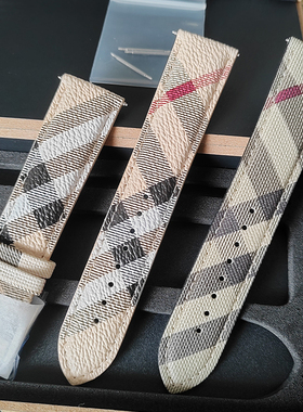 格纹表带 适配BU9360 BU9361/BU9362真皮表带灰色/男款针扣 22mm