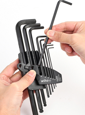 德国wiha威汉内六角扳手套装进口球头加长9件套ProStar发黑内六方