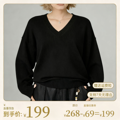 【小敏推荐】V领羊毛针织衫毛衣