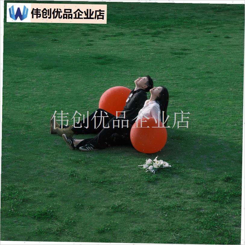 红色大气球领证拍照道具订婚布置装t饰七夕户外摆跟拍登记创意结,