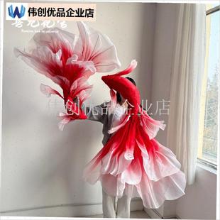 巨型纸艺花锦鲤鱼金鱼纱艺锦鲤美陈装饰户外情人.节点景装饰,