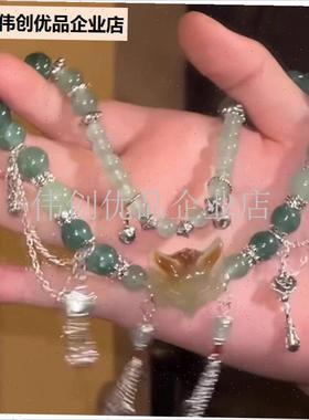 灵狐手链新中式爆款长款双v圈手串中式美学小狐狸绳可叠戴东方美,