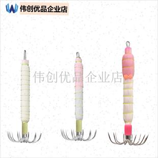 土炮布卷吹筒鱿鱼钩火箭八爪y钩夜光木虾钓鱿鱼钩吹筒仔海钓鱼钩