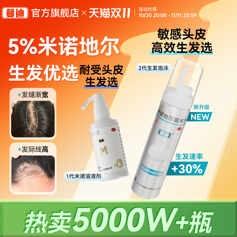 【蔓迪】米诺地尔酊5%*60ml*1瓶/盒女士专研5%浓度真生发搭配发际线精灵瓶浓密发缝