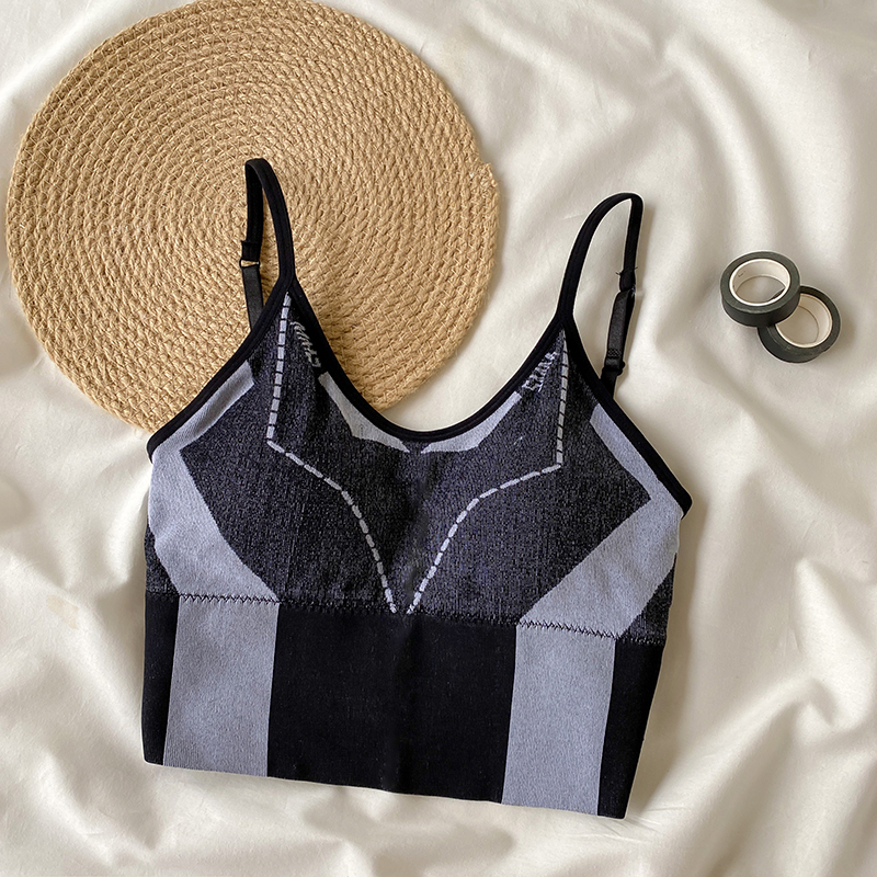 Real price new suspender vest for women with solid color top and short sleeveless sports vest