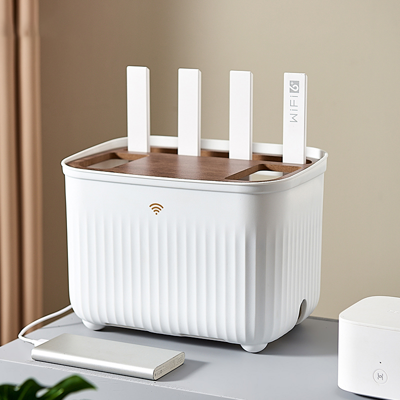 wifi路由器收纳盒电视机顶盒置物架插座电线整理神器无线光猫放置