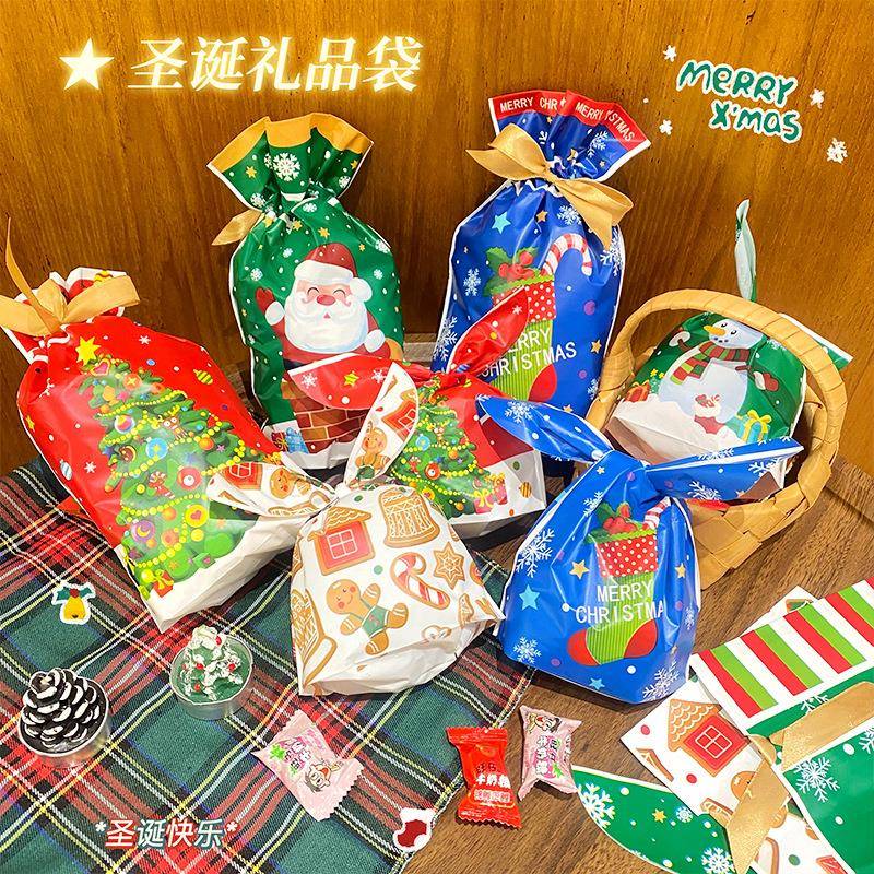 新款圣诞老人抽绳束口袋糖果袋圣诞礼品袋圣诞节礼物装饰品袋