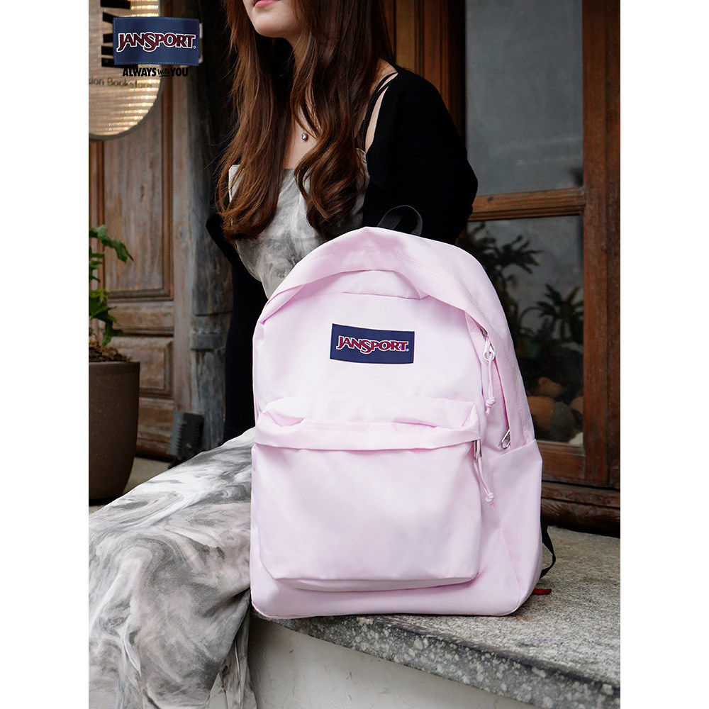 JanSport26年新款经典初高中学生欧若风樱花粉背包ins少女书包