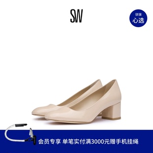 Weitzman 圆头方跟浅口高跟鞋 MAEVE Stuart