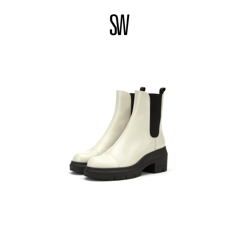 SW秋冬厚底切尔西靴烟筒靴女