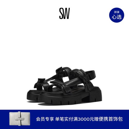 SW蝴蝶结厚底休闲运动风凉鞋女款