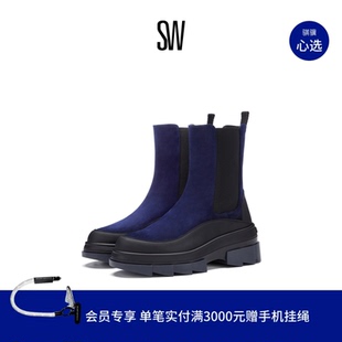 BOOTIE CHELSEA 厚底切尔西靴女圆头粗跟短靴烟筒靴 NOHO