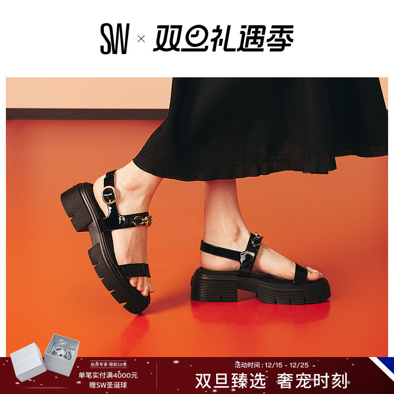 SW24新款心型马衔扣厚底凉鞋