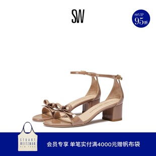 SW NUDIST FELICITY 蝴蝶结圆头方跟一字带凉鞋女